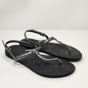 Havaianas Freedom Crystal Tstrap Thong Sandals Women Size 9 / 10 Slingback Flats